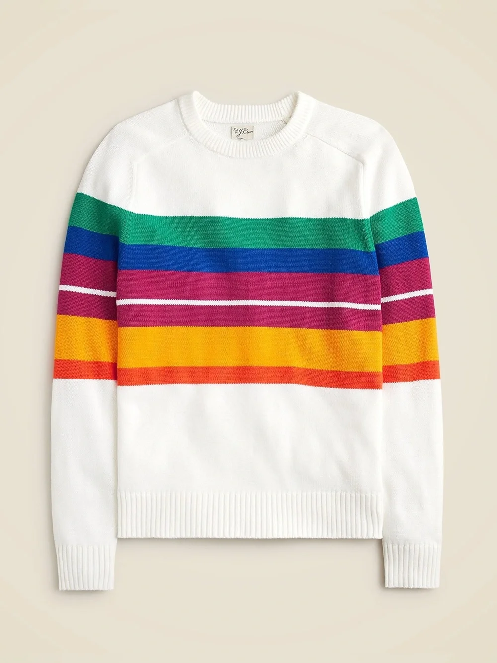 J.Crew - Men’s Heritage 100% Cotton Crew Neck Sweater in Stripe - Size X-Small